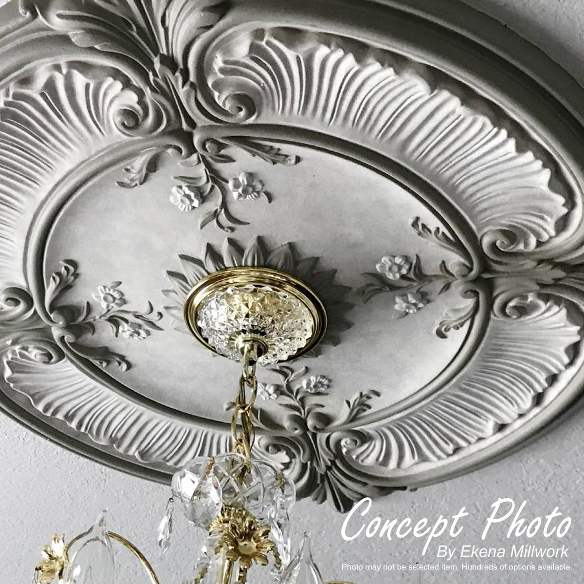 18x22OD x 1 1/2x22P Hand-Painted Ceiling Medallion J9503