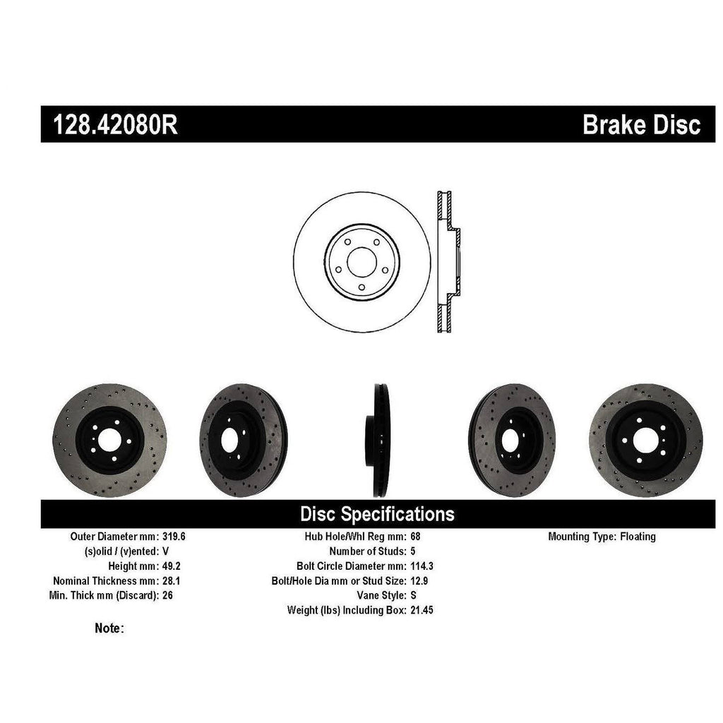Sport Cross Drilled Brake Rotor X87039