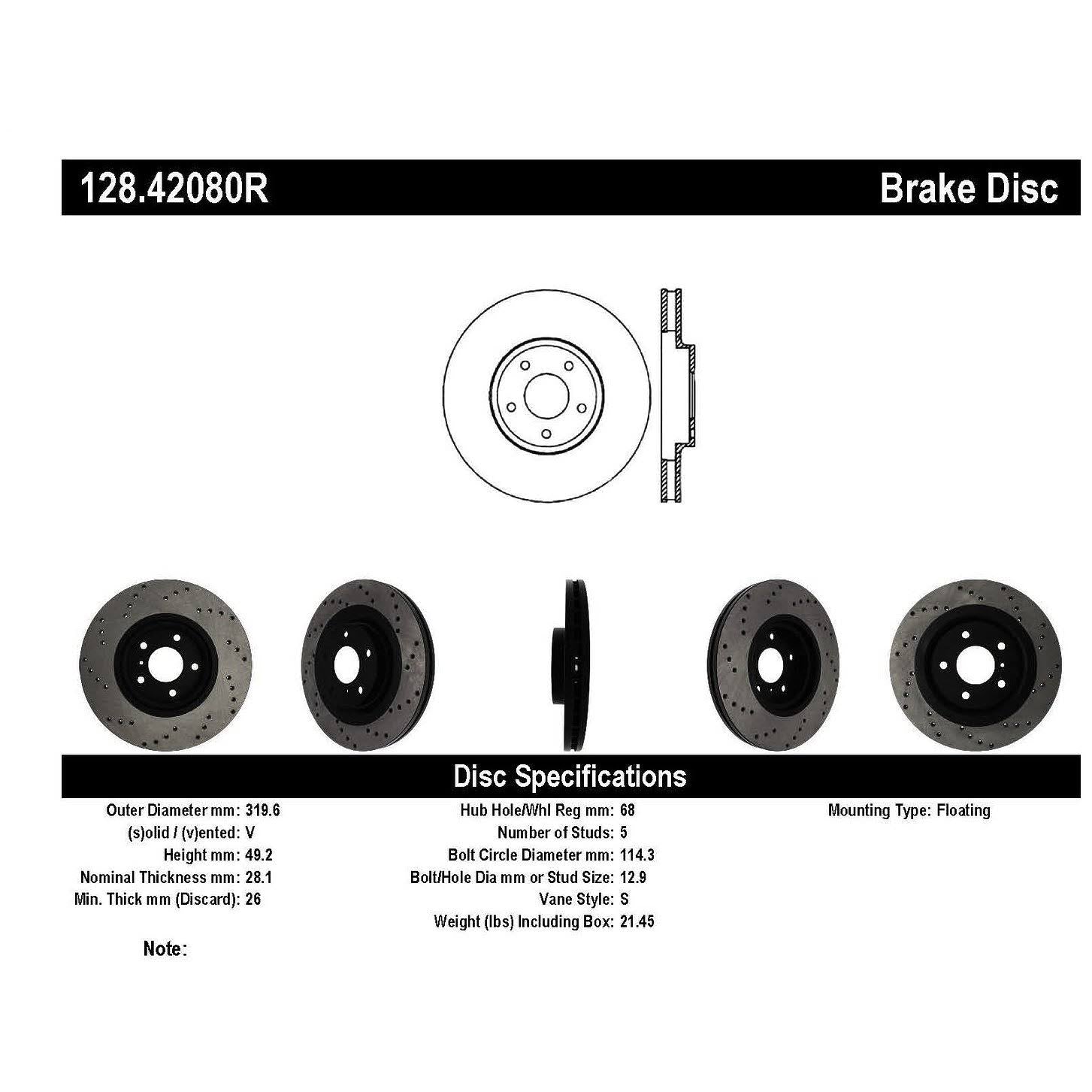 Sport Cross Drilled Brake Rotor X87039