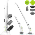 Electric Spin Scrubber with Long Handle 2 Speed 6 Replaceable Brush Heads F520912