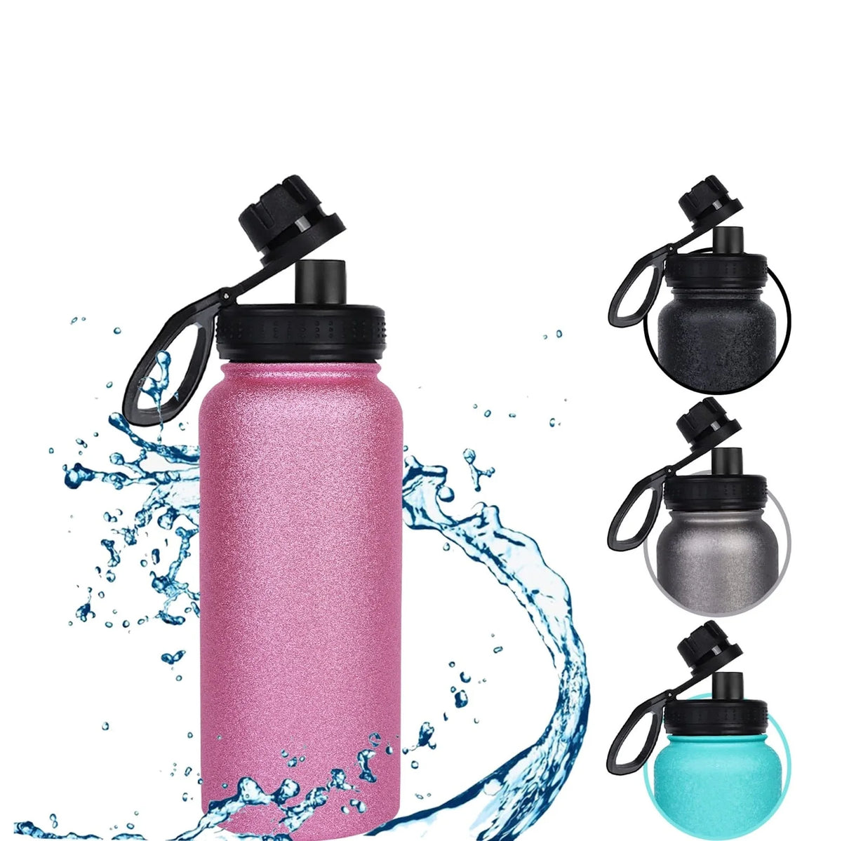 22 oz Insulated Stainless Steel Water Bottle with Straw N786