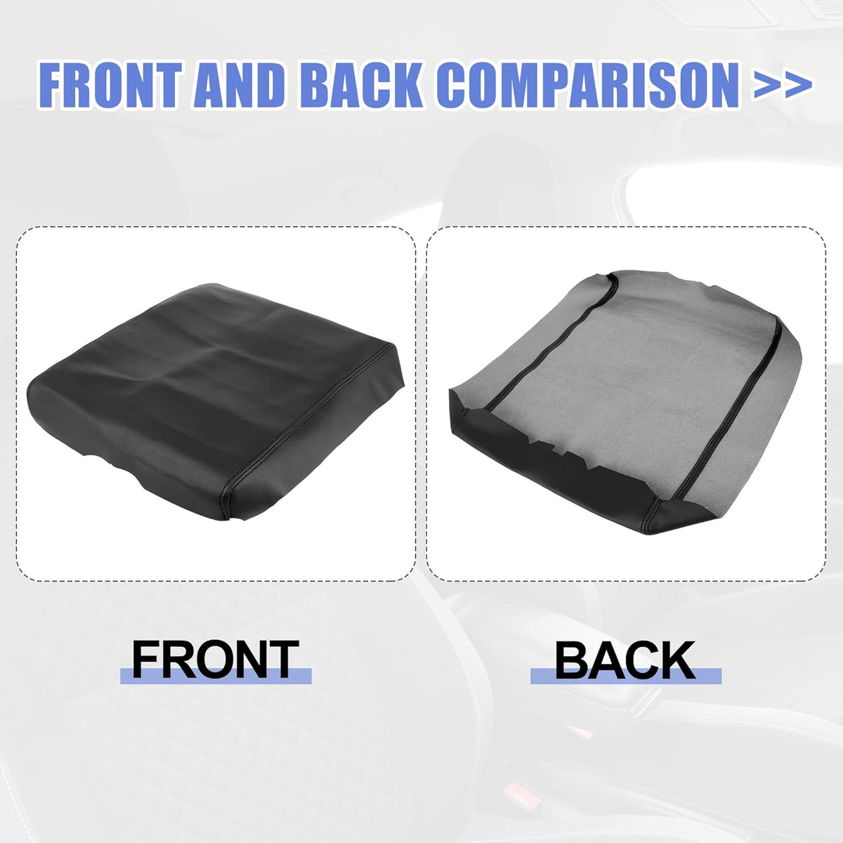 Black Microfiber Leather Center Console Lid Cover Protector I934