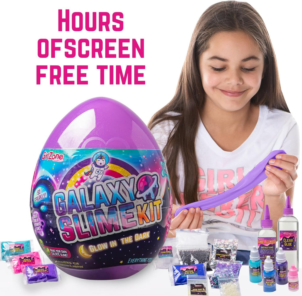 Egg Surprise Galaxy Slime Kit, 41 Pieces, 9.5 Inches High R571