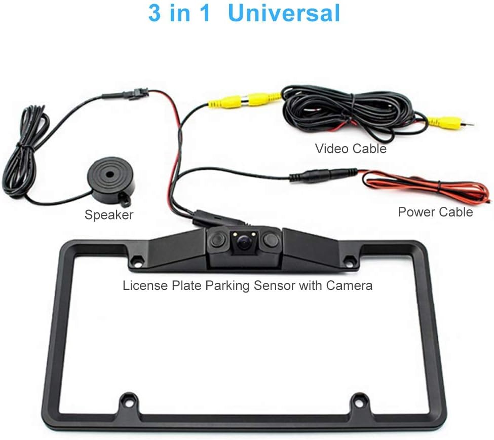 License Plate Frame Backup Camera Parking Sensor, IP67 Waterproof, Pack of 2 E50215