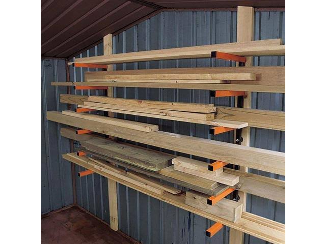 6 Shelf Wall Mount Lumber Storage Rack 600 Pound Capacity 5 Pack R57116