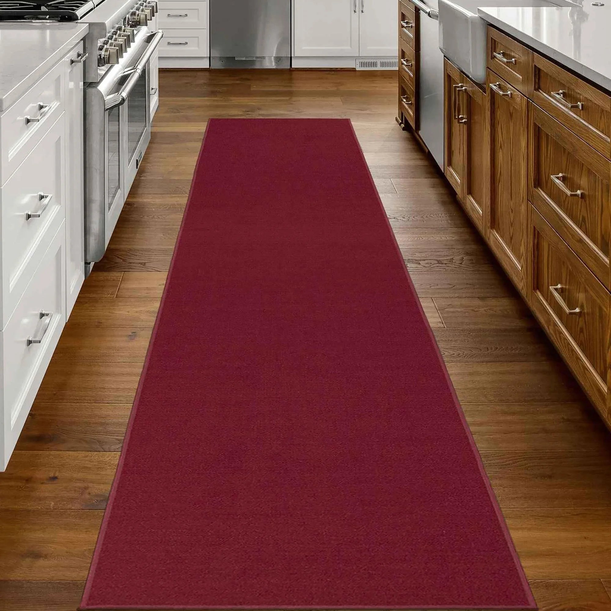 Red Non-Slip Rubberback Runner Rug, 1'10" x 12' L333