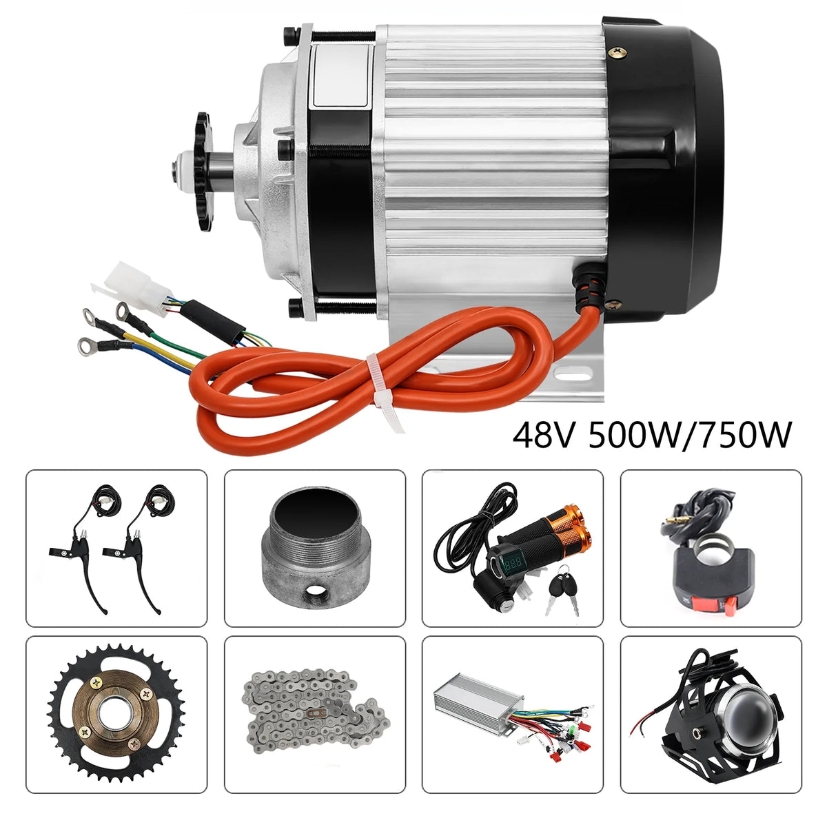 48V Electric Brushless Geared Motor Kit for Bicycle Conversion Kit E35134