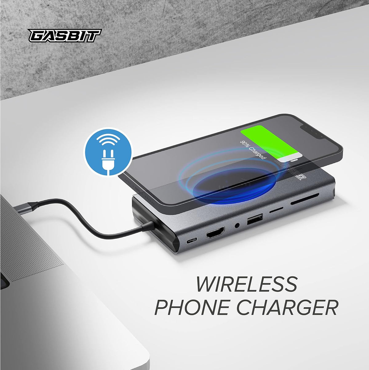 15-in-1 USB C Hub Multiport Adapter with Wireless Phone Charger, Pack of 2 T405