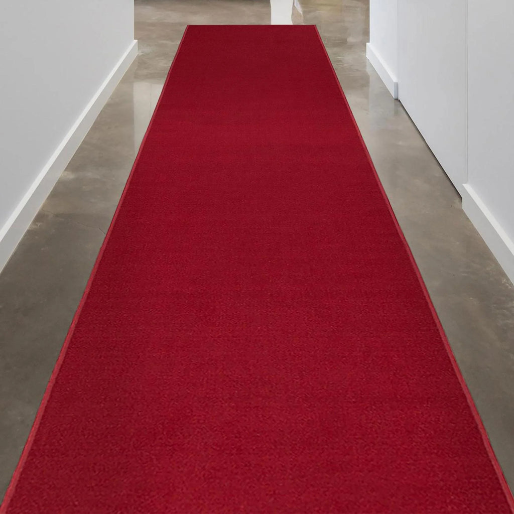 Red Non-Slip Rubberback Runner Rug, 1'10" x 12' L333