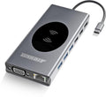 15-in-1 USB C Hub Multiport Adapter with Wireless Phone Charger, Pack of 2 T405