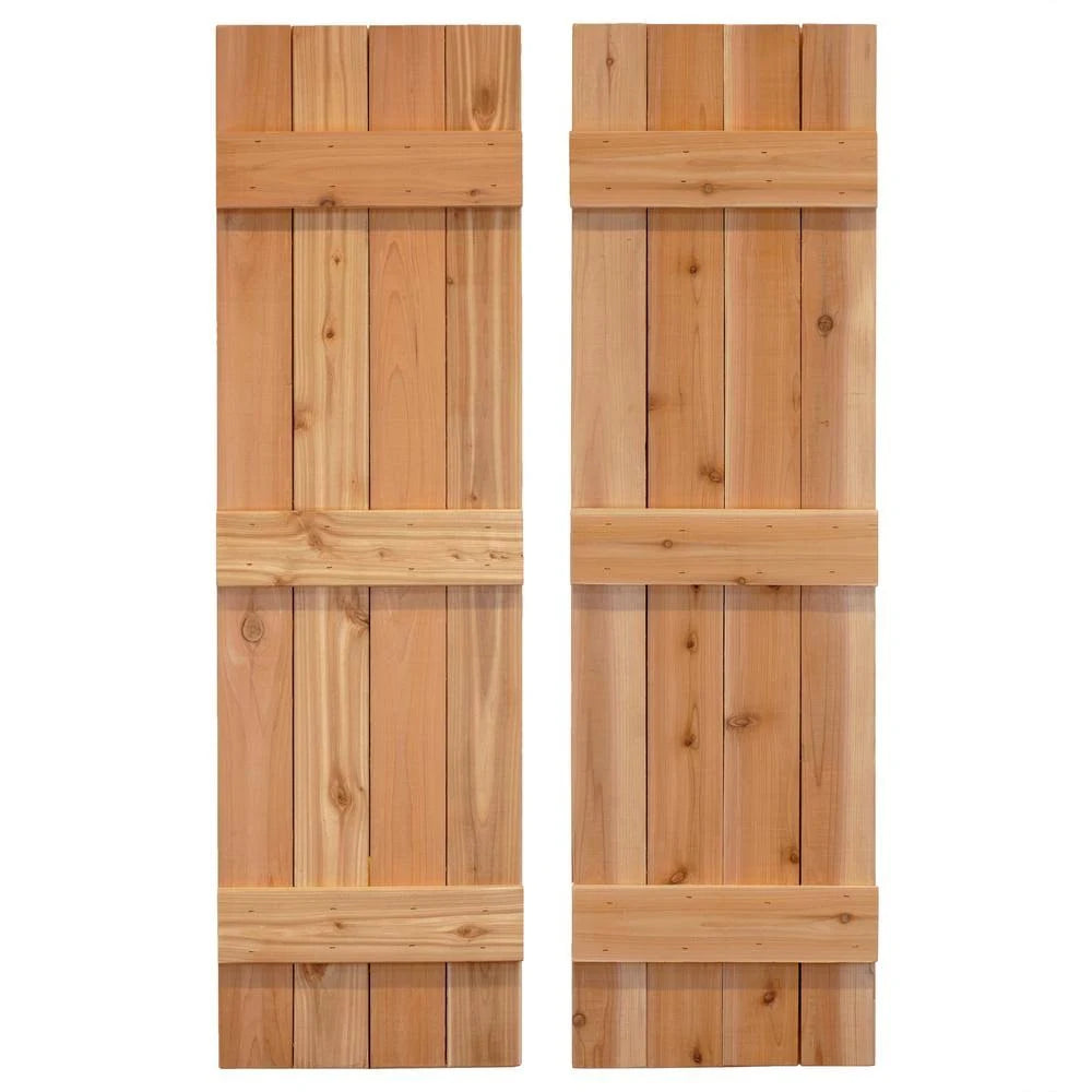 Brown 60 inch Board and Batten Exterior Shutters Pair R958