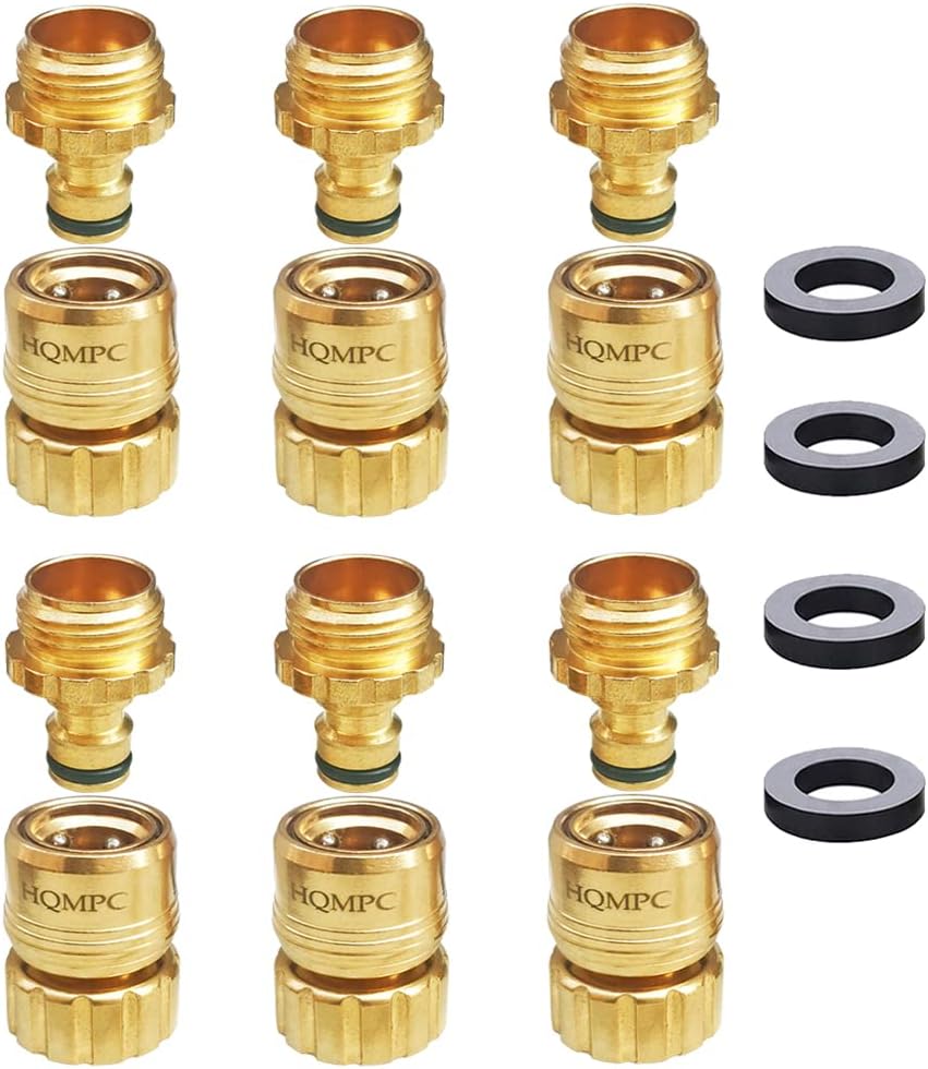 Brass Hose Connector 3/4" GHT (6 Sets) Pack of 2 X912890
