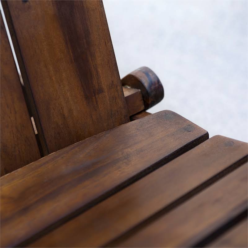 2 Piece Patio Set with 2 Acacia Adirondack Chair in Dark Brown D26725