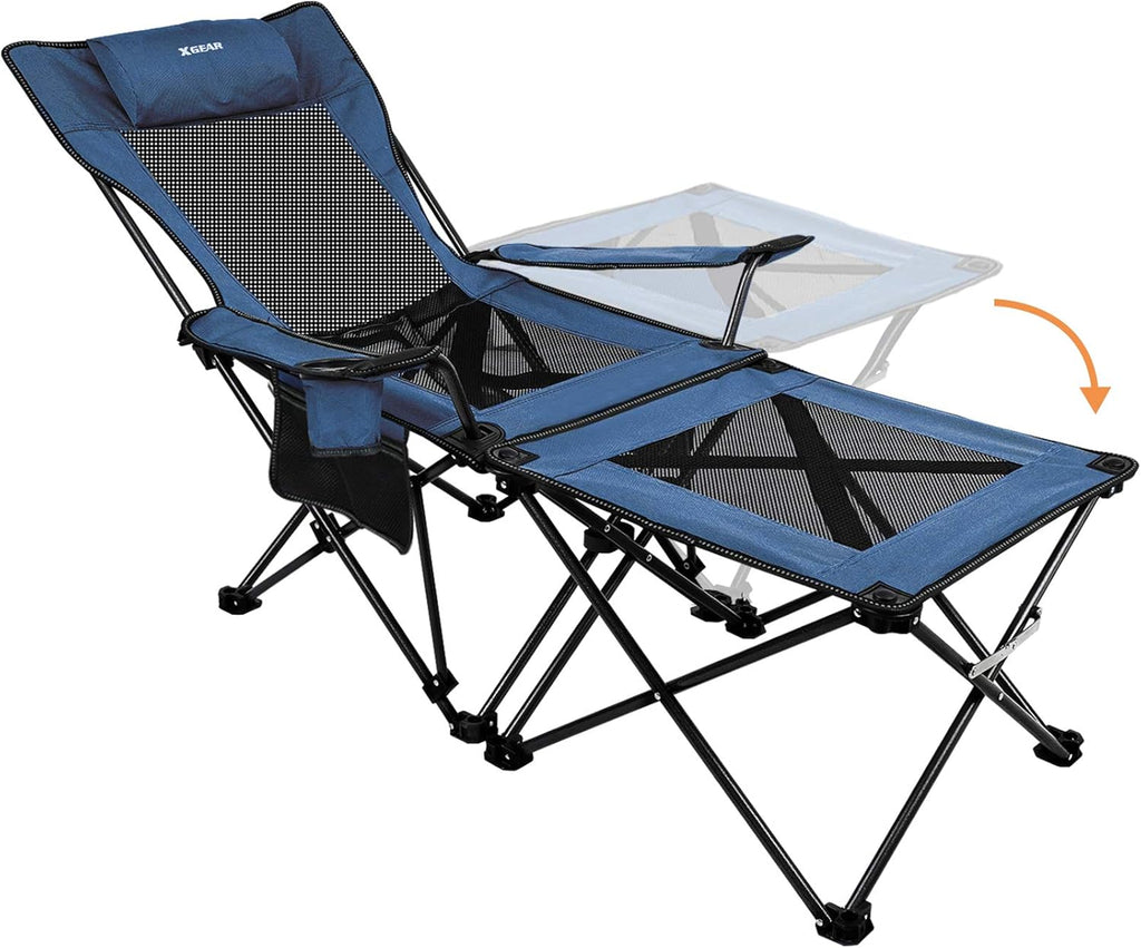 2 in 1 Folding Camping Chair with Detachable Table (Black) J512757