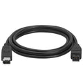 9 PIN/6PIN Firewire 800 to Firewire 400 Cable, 6ft, Black W504108