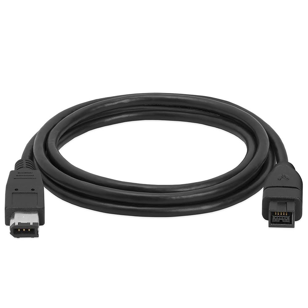 9 PIN/6PIN Firewire 800 to Firewire 400 Cable, 6ft, Black W504108