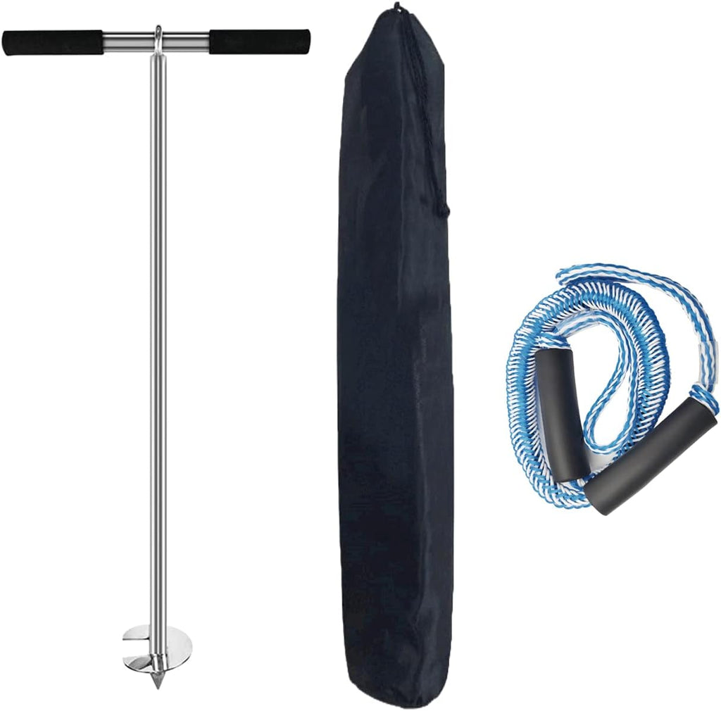 36" Marine Grade Stainless Steel 316 Boat Sand Anchor Kit with Bungee Dock Line and Case, Pack of 2 J566154