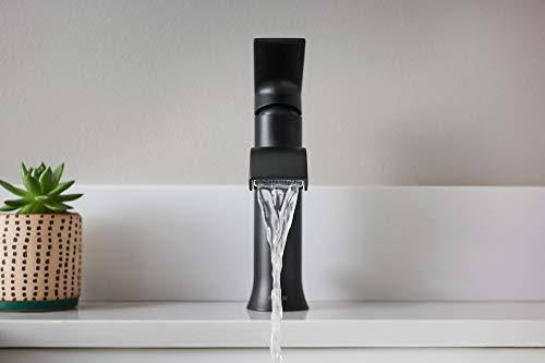 Matte Black Single Handle Bathroom Faucet with Drain H222412