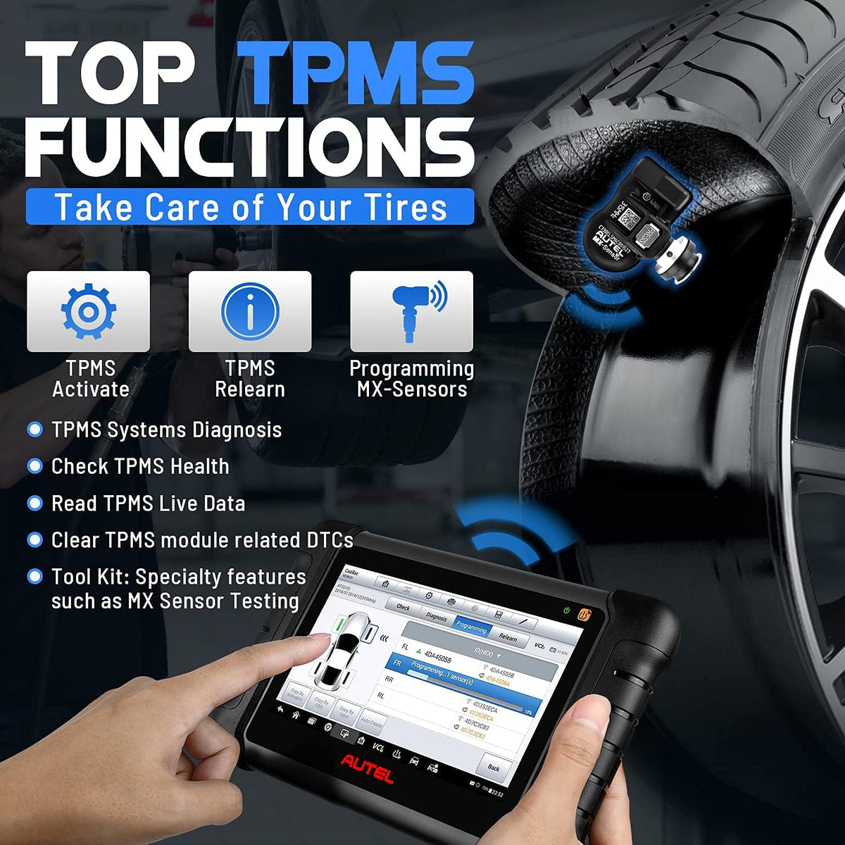 TPMS Programming Scanner with 8pcs 315MHz MX-Sensors A273