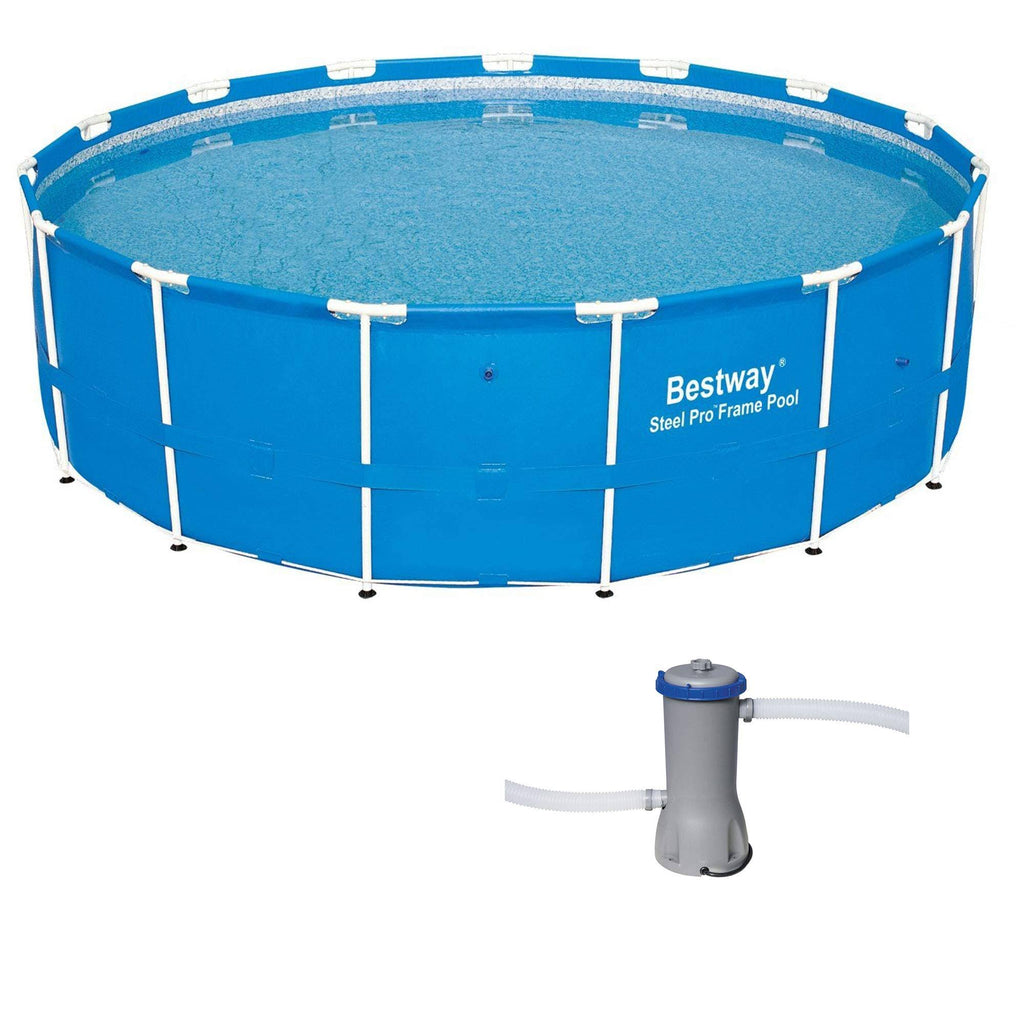 15ft x 48in Steel Pro Frame Above Ground Pool with Cartridge Filter Pump E11809