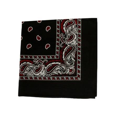 96 Pack Black & Red Polyester Bandanas L699