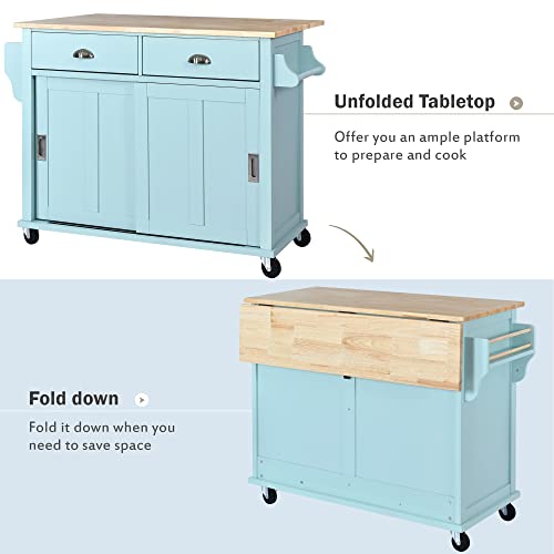 Black Rolling Kitchen Island with Drawers and Storage Cabinet D74982