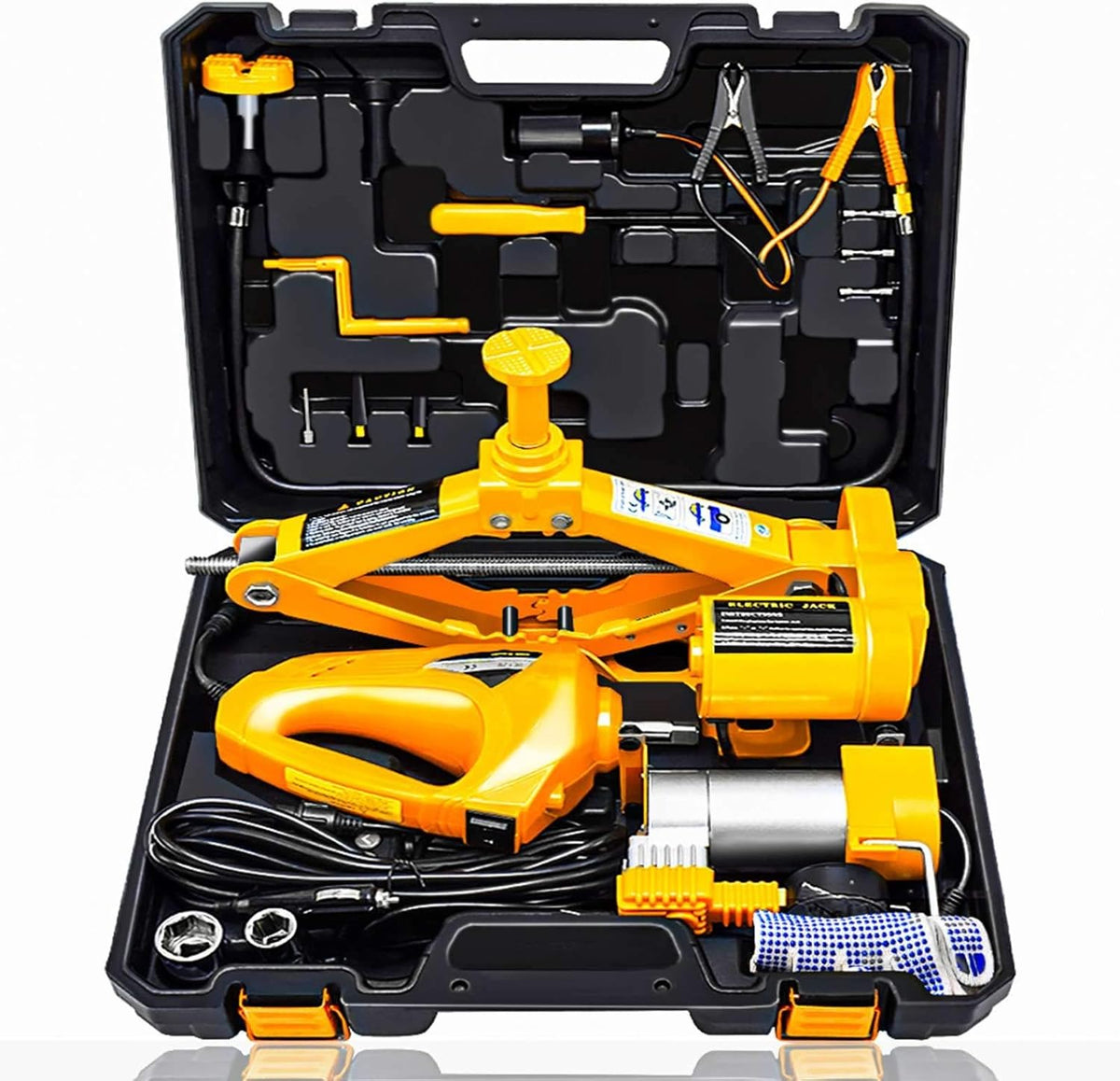 Electric Car Jack 3 Ton 12V with Impact Wrench and Inflator H370