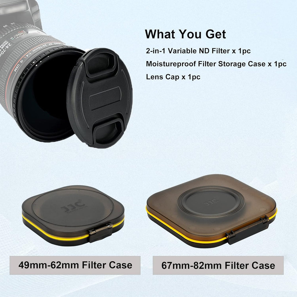 72mm Variable ND Filter & CPL Polarizer Filter, ND2-ND32, with Storage Case and Lens Cap G750