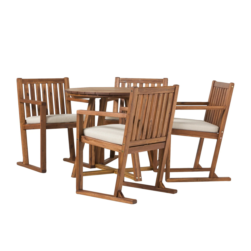 5-Piece Solid Wood Outdoor Dining Set C163