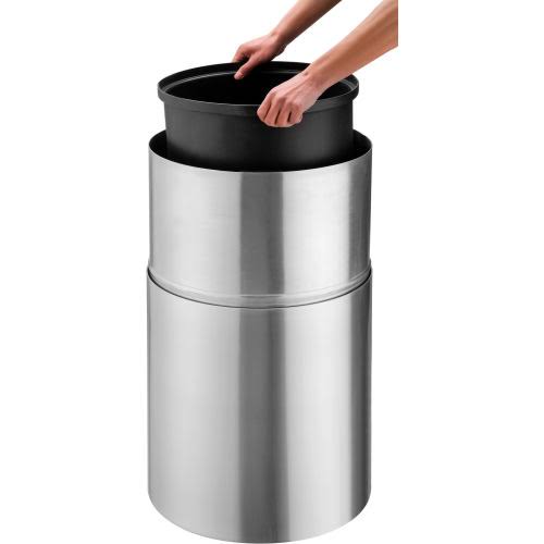 Aluminum Trash Container, Satin Clear, 35 Gallon Capacity Z1738