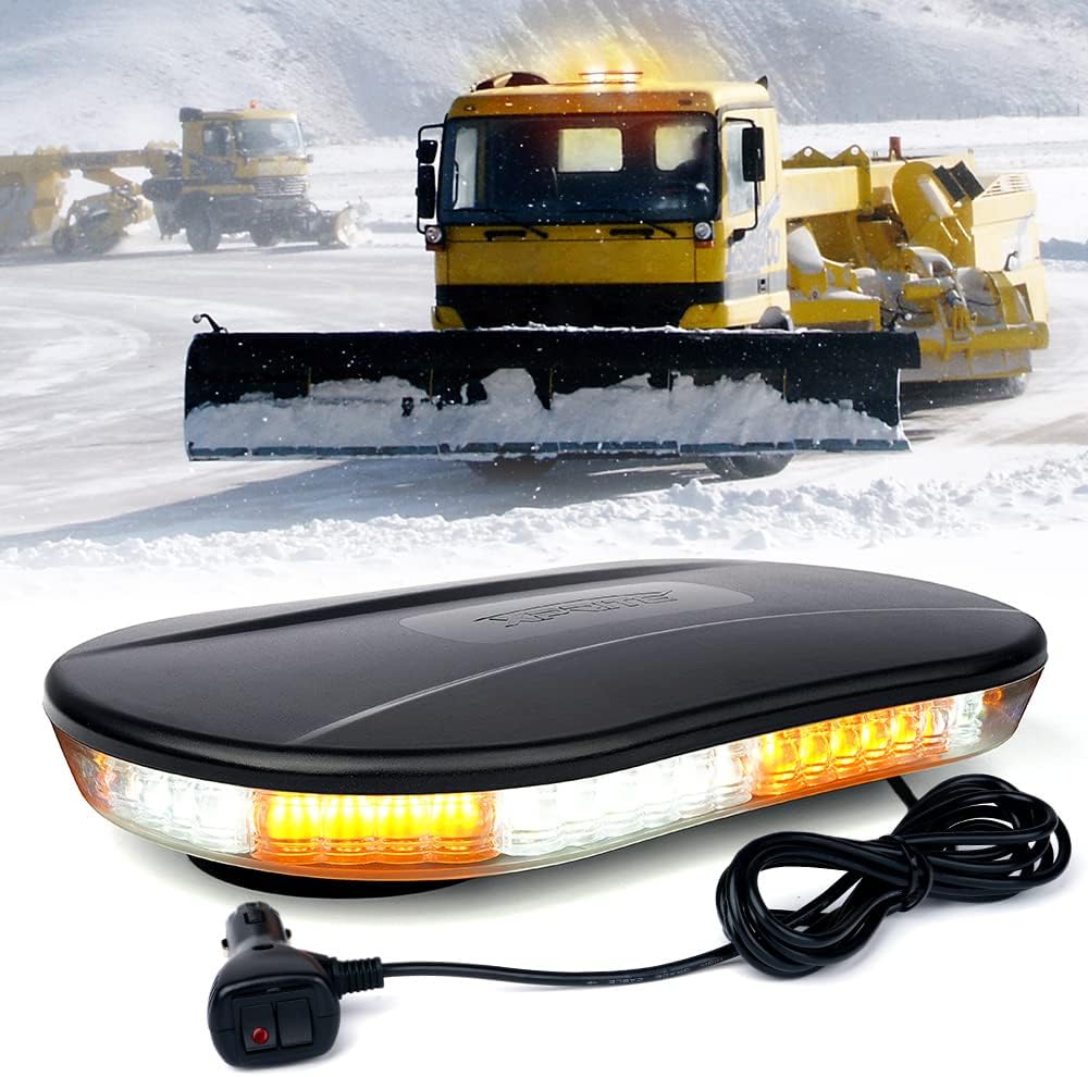 White & Amber COB LED Rooftop Strobe Light Bar with Magnetic Base Y3373