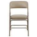 Beige Vinyl Folding Chair (2-Pack) J286233