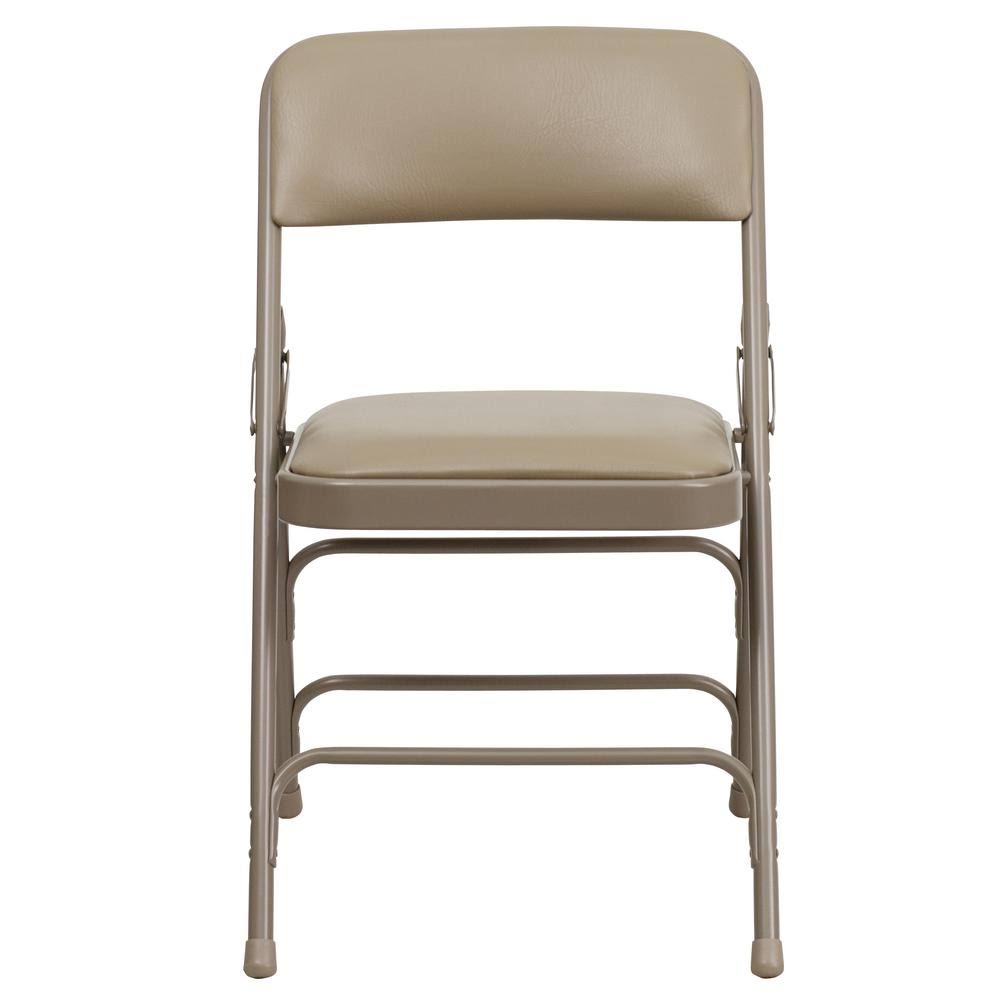 Beige Vinyl Folding Chair (2-Pack) J286233
