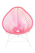 White Frame Acapulco Chair with Pink Weave N7588