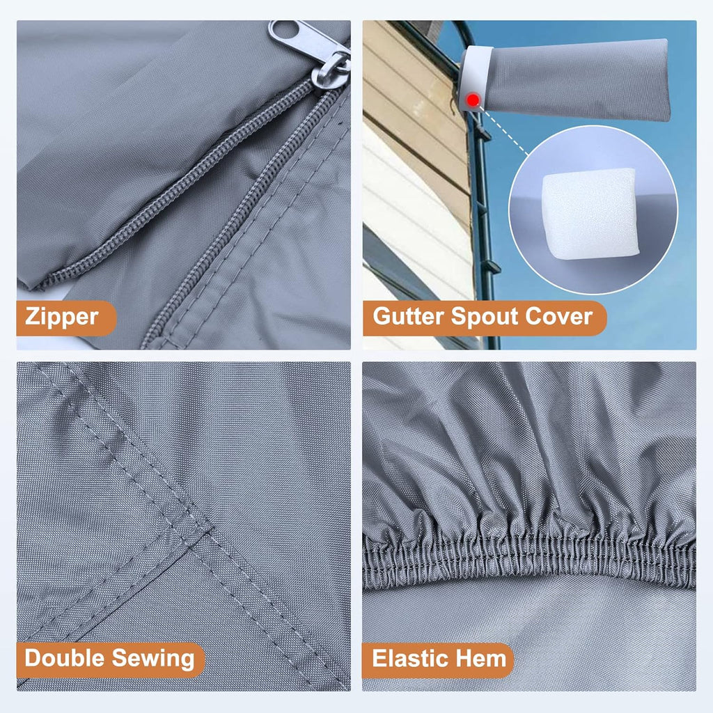 Rip-Stop 210D Class C RV Cover for 29’-32’ Motorhome with 2Pcs Extra Long Straps & Gutter Covers Z32861