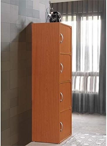 4 Shelf 4 Door Bookcase in Cherry P4990