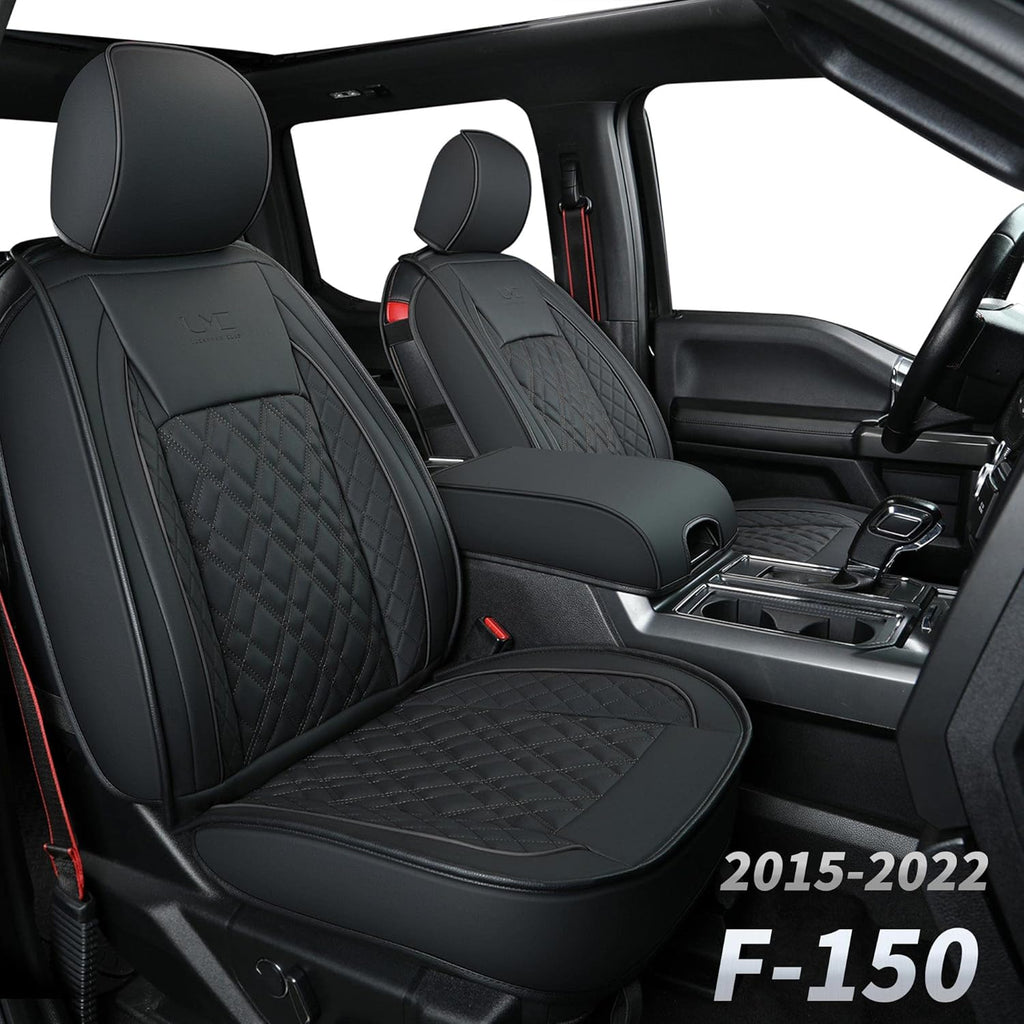 Black Faux Leather Seat Covers Full Set B831330