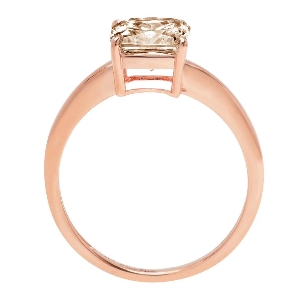 18K Rose Gold Solitaire Ring P843