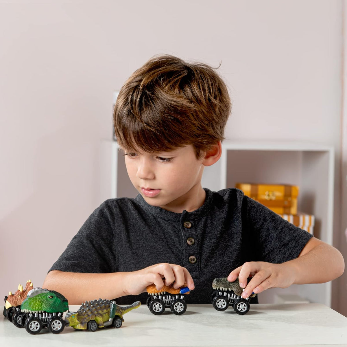 Dinosaur Pull Back Toy Cars Vehicle Playsets A9806