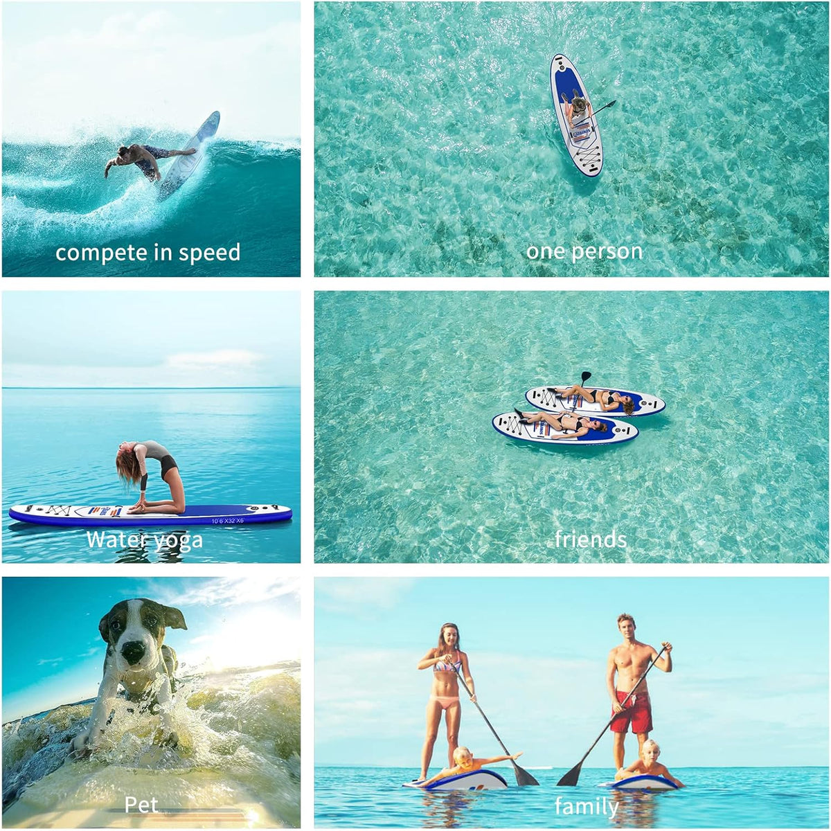 Inflatable Stand Up Paddle Board with Adjustable Paddle, Backpack, Leash, Hand Pump, Repair Kit P958881
