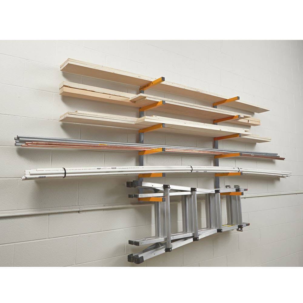 6 Shelf Wall Mount Lumber Storage Rack 600 Pound Capacity 5 Pack R57116