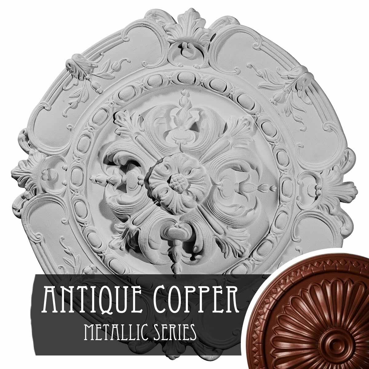 Hand-Painted Pot of Cream Crackle Ceiling Medallion D243654