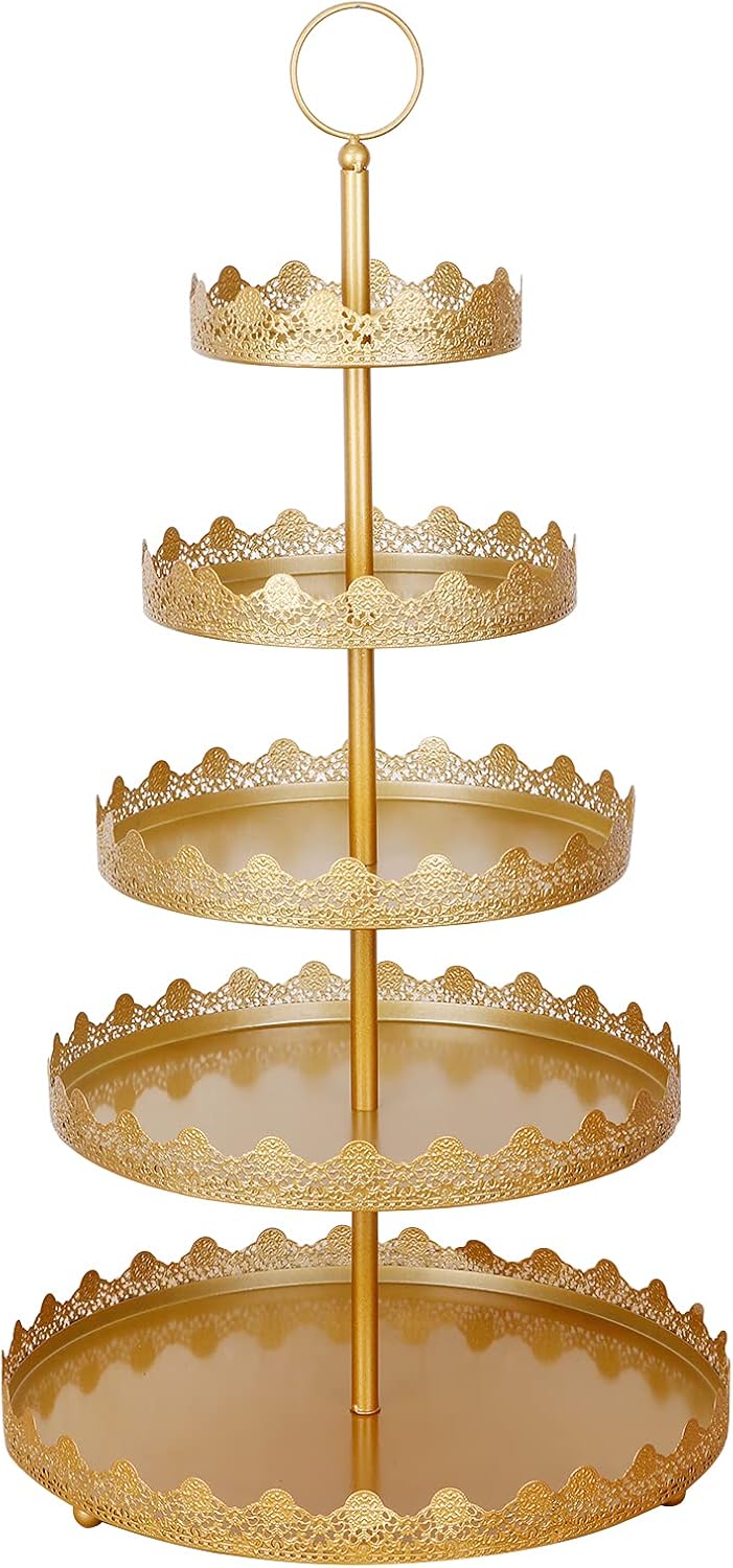 Gold 5-Tier Iron Cupcake Stand V693185