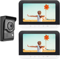 7 Inch Wired Video Intercom System with IR-Cut Rainproof Outdoor Camera (1 Camera & 2 Monitors) K345