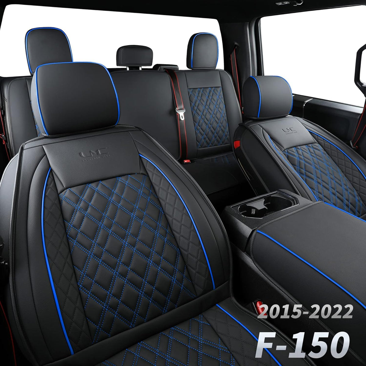 Black Faux Leather Seat Covers Full Set B831330