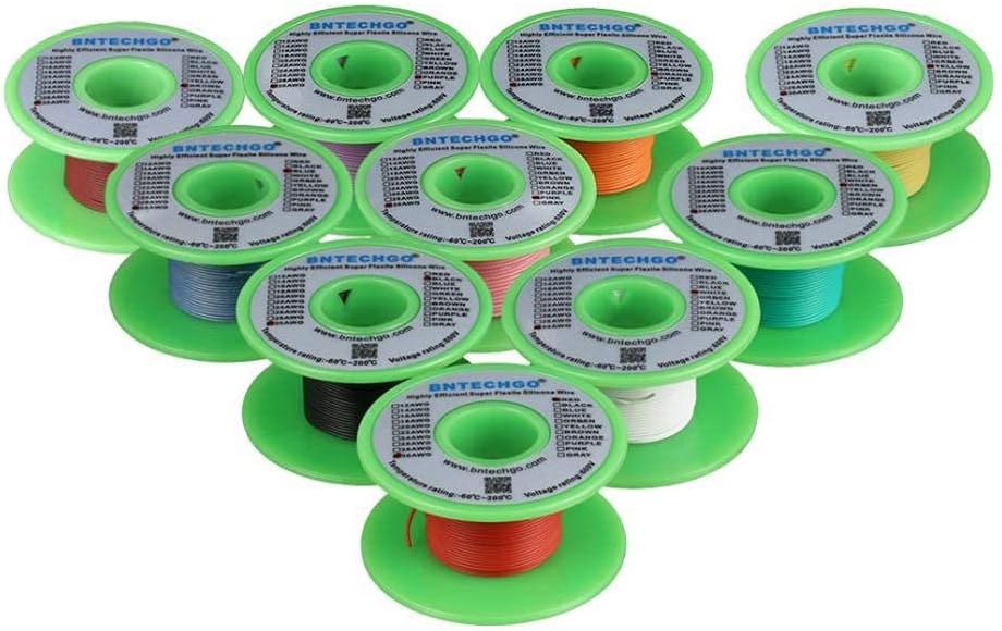 16 Gauge Silicone Wire Kit 10 Color 25 ft Flexible 16 AWG Stranded Tinned Copper Wire Pack of 2 D3154