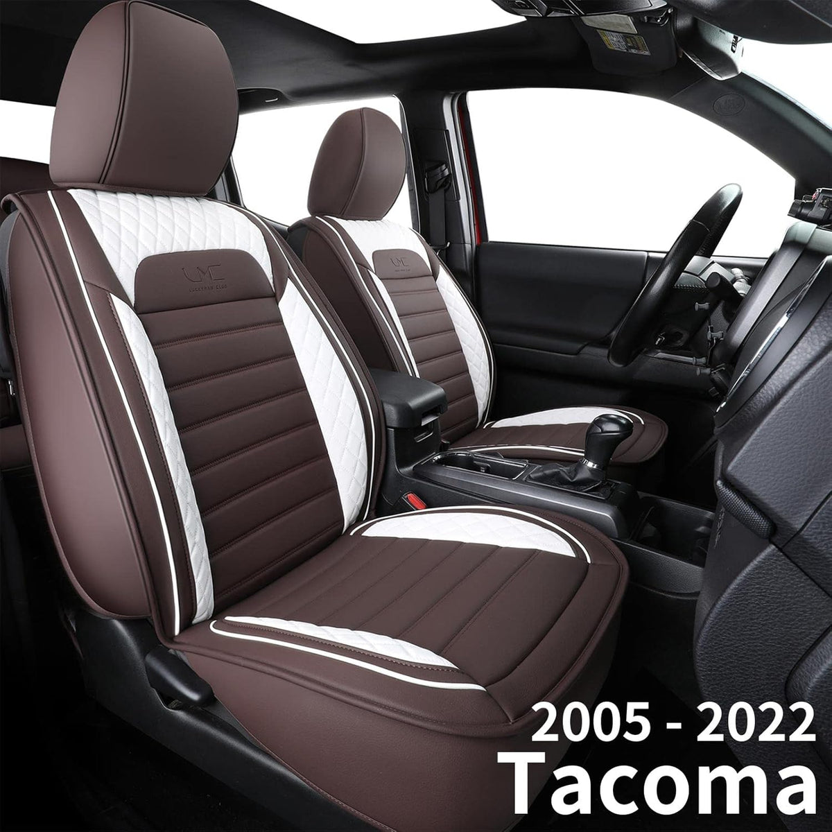 Black Waterproof Faux Leather Seat Covers for Tacoma Crew Cab Double Cab Q653