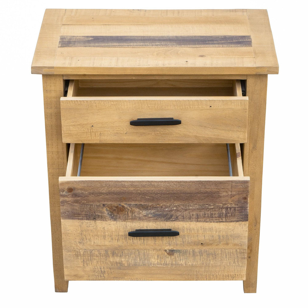 Reclaimed Wood Filing Cabinet with Two Drawers T733784