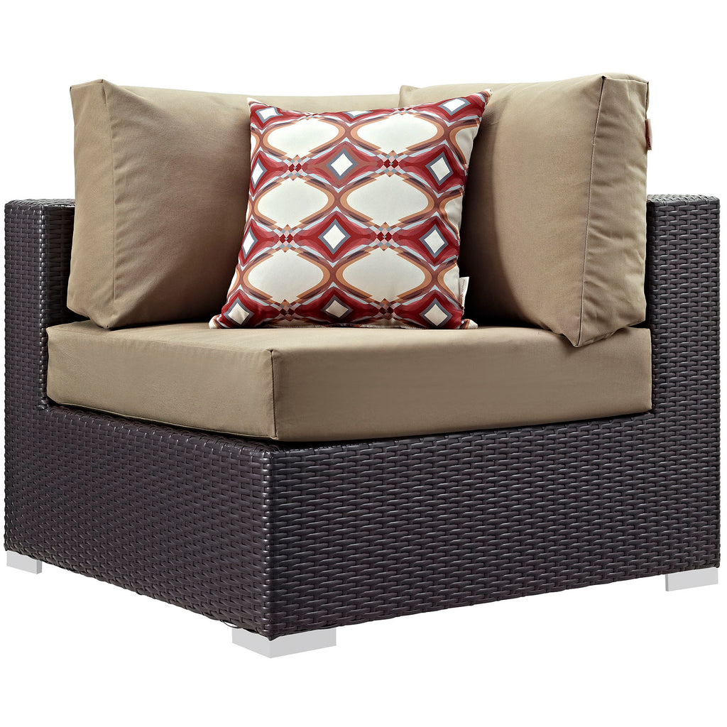 7 Piece Outdoor Patio Sectional Set in Espresso Mocha E59655