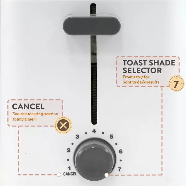 White Cool Touch Toaster with Extra Wide 1.5" Slots G457830